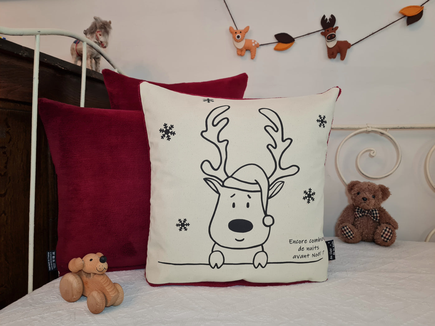 Coussin phosphorescent Petit renne.