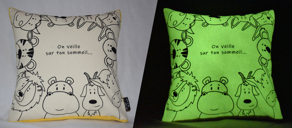 Coussin phosphorescent Veille des animaux.